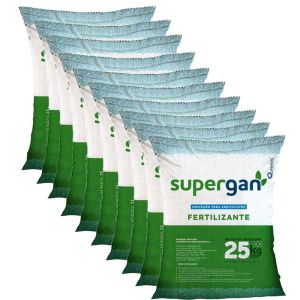 Kit Com 10 Sacos De Fertilizante Supergan 04 08 06 Superbac - 25kg